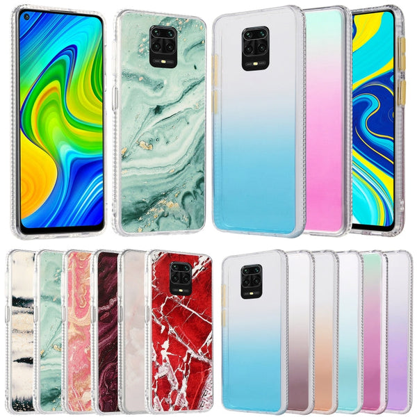 2pcs Gradient Marble Phone Case, For Xiaomi Redmi 9A, For Xiaomi Redmi 9, For Xiaomi Redmi 9C, For Xiaomi Redmi Note 9, For Xiaomi Redmi Note 9S