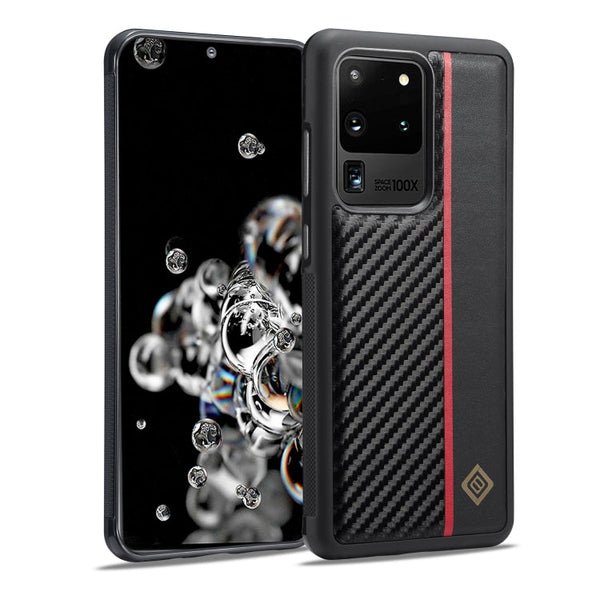 LC.IMEEKE 3 in 1 Carbon Fiber Texture Shockproof Phone Case