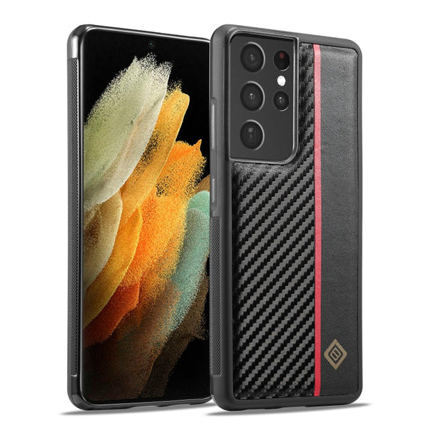 LC.IMEEKE 3 in 1 Carbon Fiber Texture Shockproof Phone Case