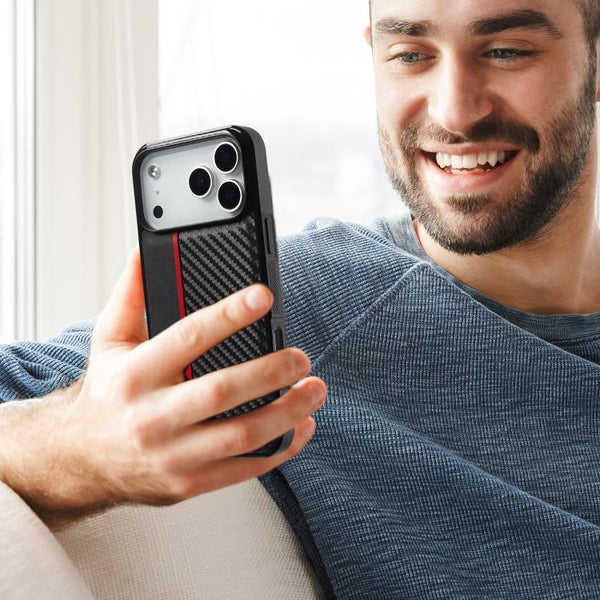 LC.IMEEKE 3 in 1 Carbon Fiber Texture Shockproof Phone Case