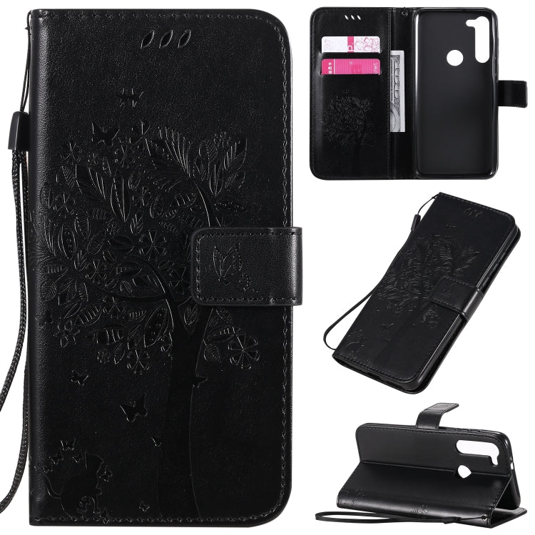 Tree & Cat Embossed Pattern Horizontal Flip Leather Case with Holder & Card Slots & Wallet & Lanyard, For Motorola Moto G8 Power, For OPPO Realme 6