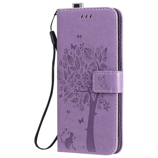 Tree & Cat Embossed Pattern Horizontal Flip Leather Case with Holder & Card Slots & Wallet & Lanyard, For Xiaomi Redmi K30 Pro, For Xiaomi Redmi Note 9 Pro
