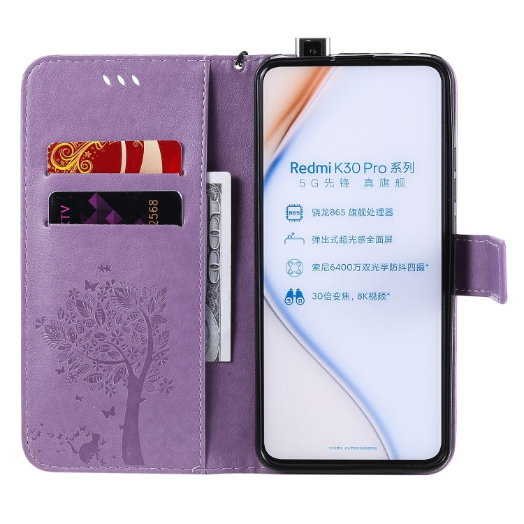 Tree & Cat Embossed Pattern Horizontal Flip Leather Case with Holder & Card Slots & Wallet & Lanyard, For Xiaomi Redmi K30 Pro, For Xiaomi Redmi Note 9 Pro