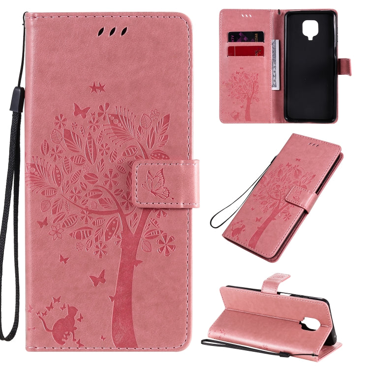 Tree & Cat Embossed Pattern Horizontal Flip Leather Case with Holder & Card Slots & Wallet & Lanyard, For Xiaomi Redmi K30 Pro, For Xiaomi Redmi Note 9 Pro
