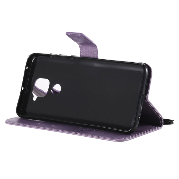 Tree & Cat Embossed Pattern Horizontal Flip Leather Case with Holder & Card Slots & Wallet & Lanyard, For Xiaomi Redmi Note 9, For Huawei Nova 7 Pro