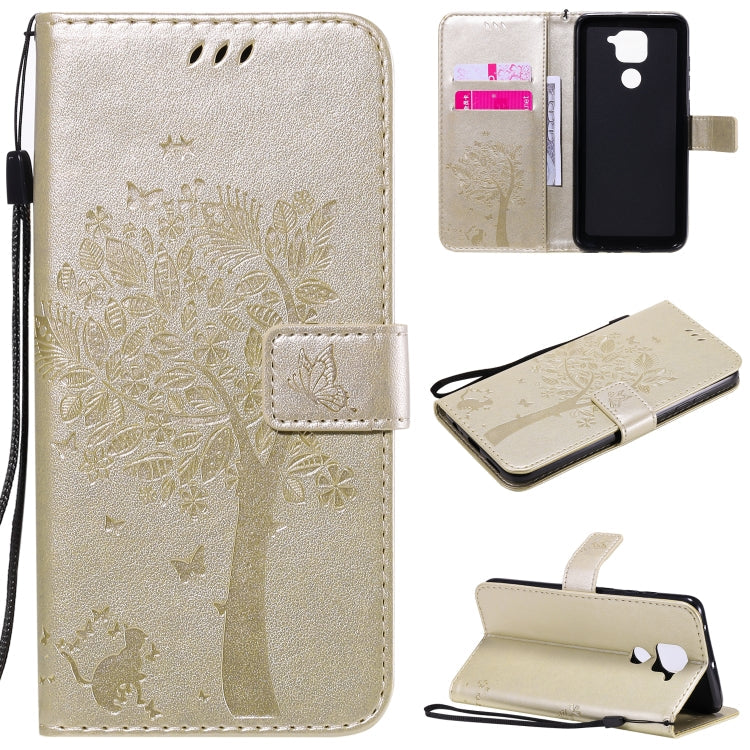 Tree & Cat Embossed Pattern Horizontal Flip Leather Case with Holder & Card Slots & Wallet & Lanyard, For Xiaomi Redmi Note 9, For Huawei Nova 7 Pro