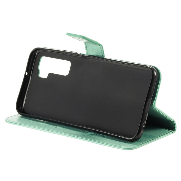 Tree & Cat Embossed Pattern Horizontal Flip Leather Case with Holder & Card Slots & Wallet & Lanyard, For Huawei Nova 7 SE, For Huawei Nova 7