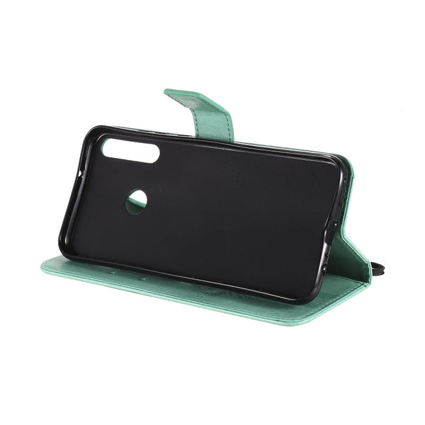 Tree & Cat Embossed Pattern Horizontal Flip Leather Case with Holder & Card Slots & Wallet & Lanyard, For Huawei P40 Lite E, For Huawei P Smart 2020