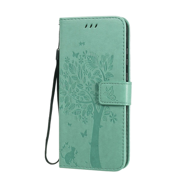 Tree & Cat Embossed Pattern Horizontal Flip Leather Case with Holder & Card Slots & Wallet & Lanyard, For Huawei Honor 9A, For Huawei Honor 30 Pro