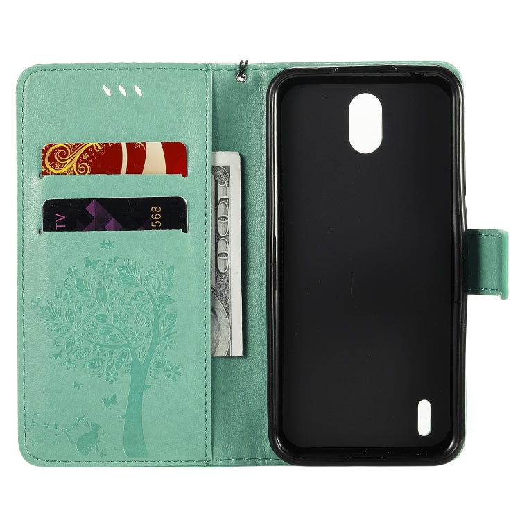 Tree & Cat Embossed Pattern Horizontal Flip Leather Case with Holder & Card Slots & Wallet & Lanyard, For Nokia 1.3, For Nokia 2.3
