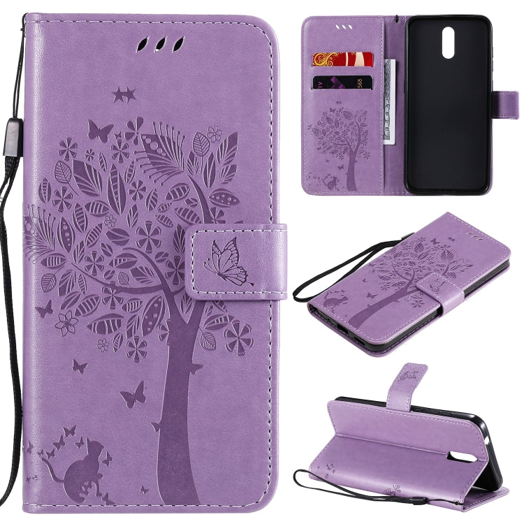 Tree & Cat Embossed Pattern Horizontal Flip Leather Case with Holder & Card Slots & Wallet & Lanyard, For Nokia 1.3, For Nokia 2.3