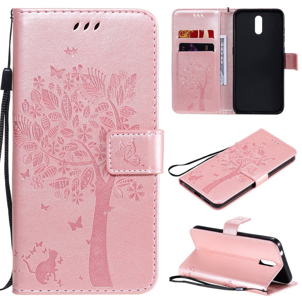 Tree & Cat Embossed Pattern Horizontal Flip Leather Case with Holder & Card Slots & Wallet & Lanyard, For Nokia 1.3, For Nokia 2.3