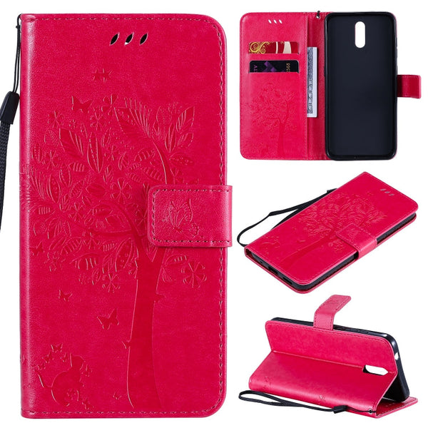 Tree & Cat Embossed Pattern Horizontal Flip Leather Case with Holder & Card Slots & Wallet & Lanyard, For Nokia 1.3, For Nokia 2.3