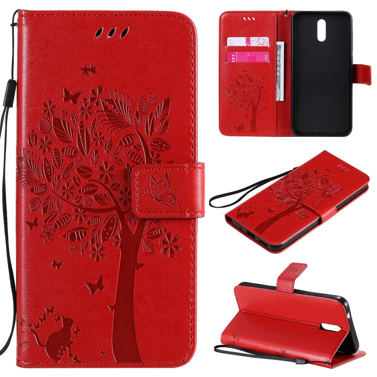 Tree & Cat Embossed Pattern Horizontal Flip Leather Case with Holder & Card Slots & Wallet & Lanyard, For Nokia 1.3, For Nokia 2.3