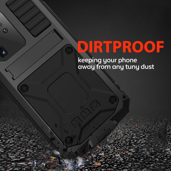 R-JUST Waterproof Shockproof Dustproof Metal + Silicone Protective Case
