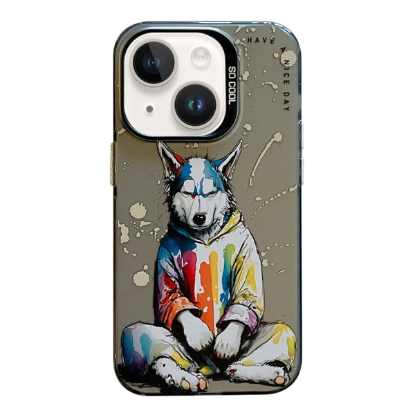 Animal Pattern Oil Painting Series PC + TPU Phone Case