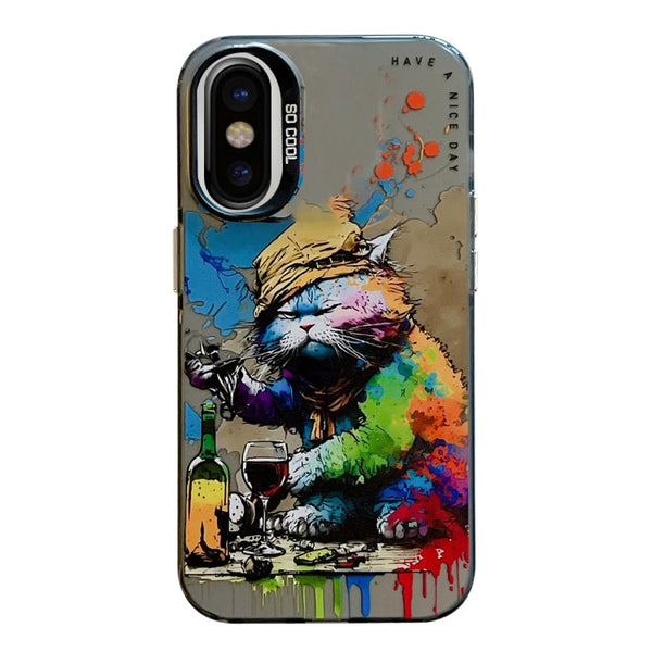 Animal Pattern Oil Painting Series PC + TPU Phone Case