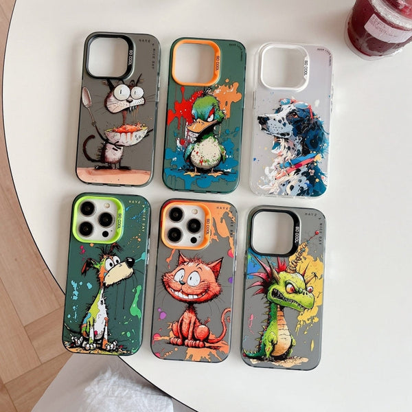Animal Pattern Oil Painting Series PC + TPU Phone Case