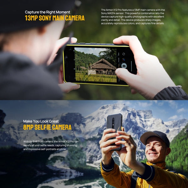 Ulefone Armor X12 Pro, IP68/IP69K Rugged Phone, 5.45 inch Android 14 MediaTek Helio G36 Octa Core, Network: 4G, NFC