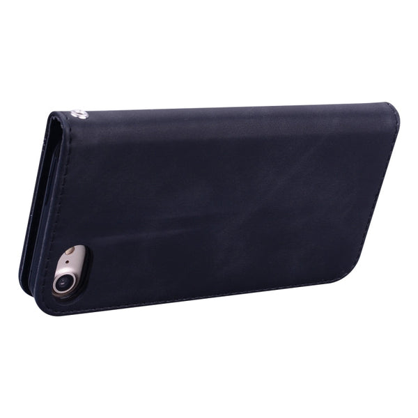Frosted Business Magnetic Horizontal Flip PU Leather Case with Holder & Card Slot & Lanyard