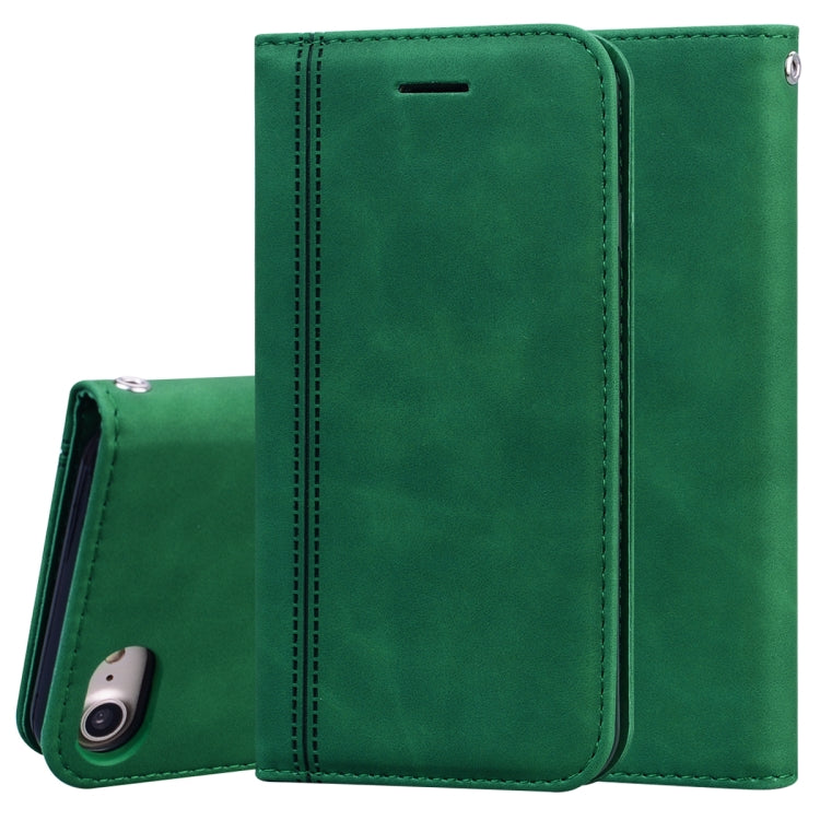Frosted Business Magnetic Horizontal Flip PU Leather Case with Holder & Card Slot & Lanyard