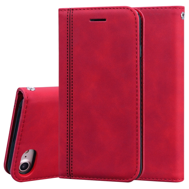 Frosted Business Magnetic Horizontal Flip PU Leather Case with Holder & Card Slot & Lanyard