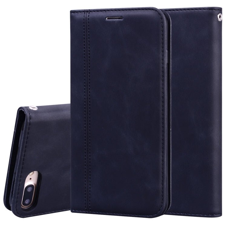 Frosted Business Magnetic Horizontal Flip PU Leather Case with Holder & Card Slot & Lanyard