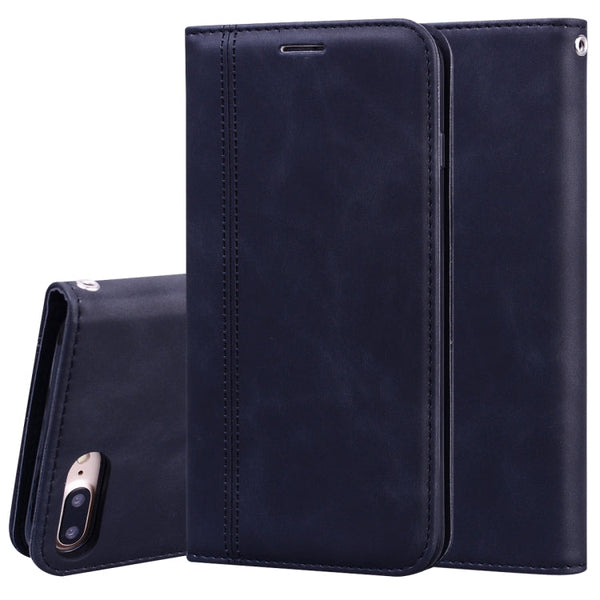 Frosted Business Magnetic Horizontal Flip PU Leather Case with Holder & Card Slot & Lanyard