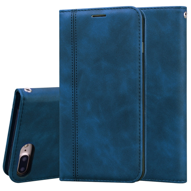 Frosted Business Magnetic Horizontal Flip PU Leather Case with Holder & Card Slot & Lanyard