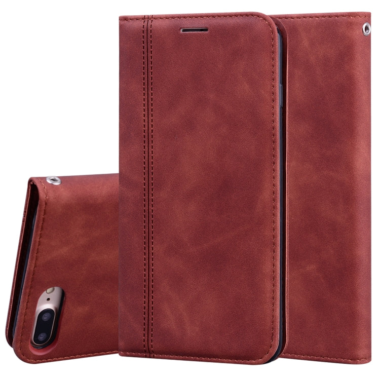Frosted Business Magnetic Horizontal Flip PU Leather Case with Holder & Card Slot & Lanyard