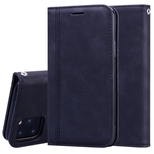 Frosted Business Magnetic Horizontal Flip PU Leather Case with Holder & Card Slot & Lanyard