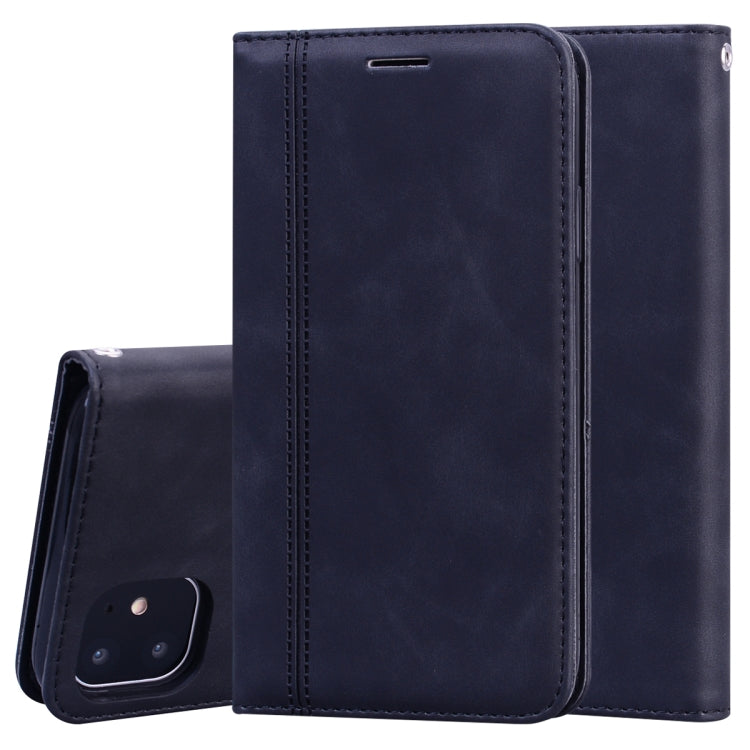 Frosted Business Magnetic Horizontal Flip PU Leather Case with Holder & Card Slot & Lanyard