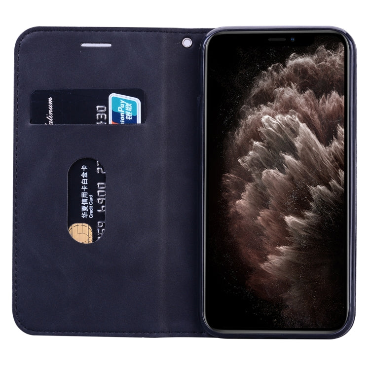 Frosted Business Magnetic Horizontal Flip PU Leather Case with Holder & Card Slot & Lanyard