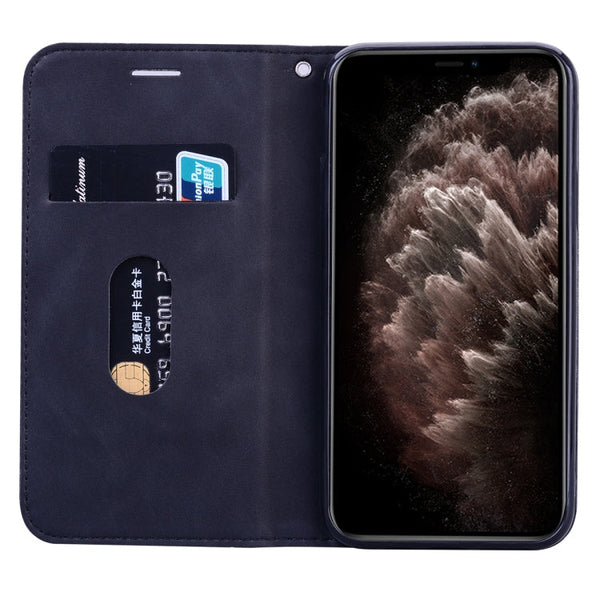 Frosted Business Magnetic Horizontal Flip PU Leather Case with Holder & Card Slot & Lanyard