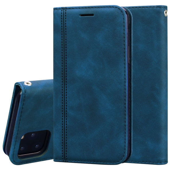 Frosted Business Magnetic Horizontal Flip PU Leather Case with Holder & Card Slot & Lanyard