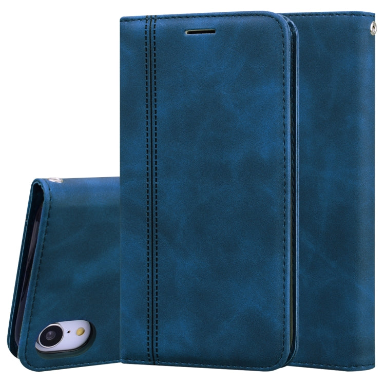 Frosted Business Magnetic Horizontal Flip PU Leather Case with Holder & Card Slot & Lanyard