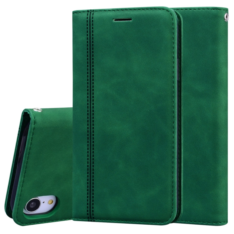 Frosted Business Magnetic Horizontal Flip PU Leather Case with Holder & Card Slot & Lanyard
