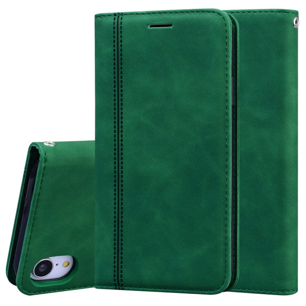 Frosted Business Magnetic Horizontal Flip PU Leather Case with Holder & Card Slot & Lanyard