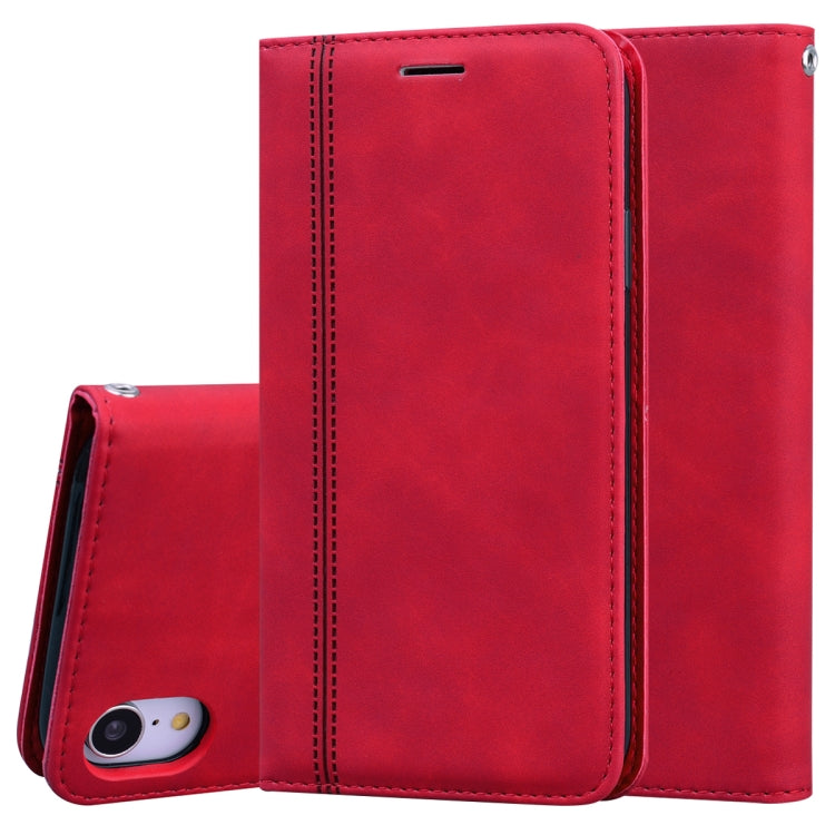 Frosted Business Magnetic Horizontal Flip PU Leather Case with Holder & Card Slot & Lanyard