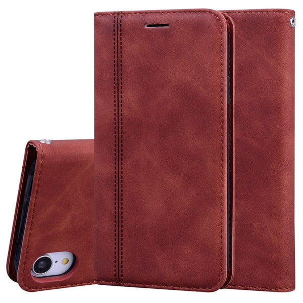 Frosted Business Magnetic Horizontal Flip PU Leather Case with Holder & Card Slot & Lanyard