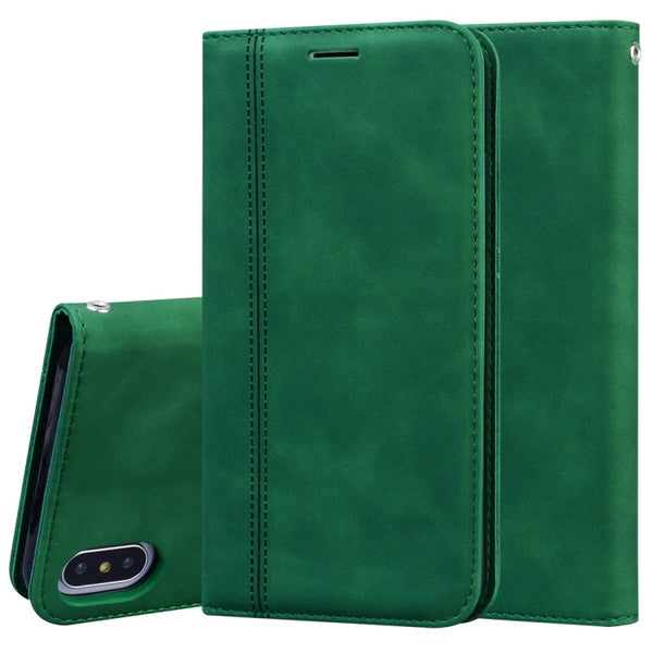 Frosted Business Magnetic Horizontal Flip PU Leather Case with Holder & Card Slot & Lanyard