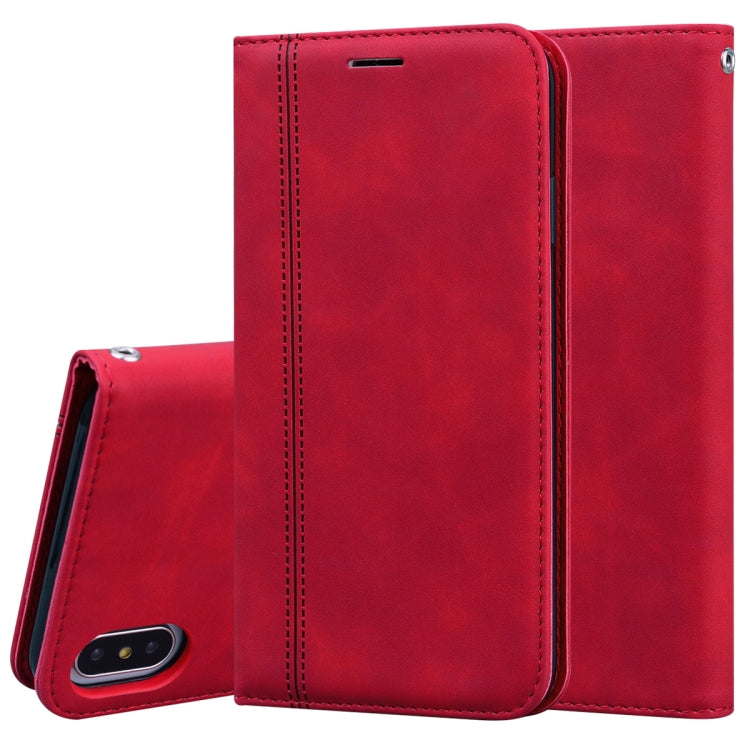 Frosted Business Magnetic Horizontal Flip PU Leather Case with Holder & Card Slot & Lanyard