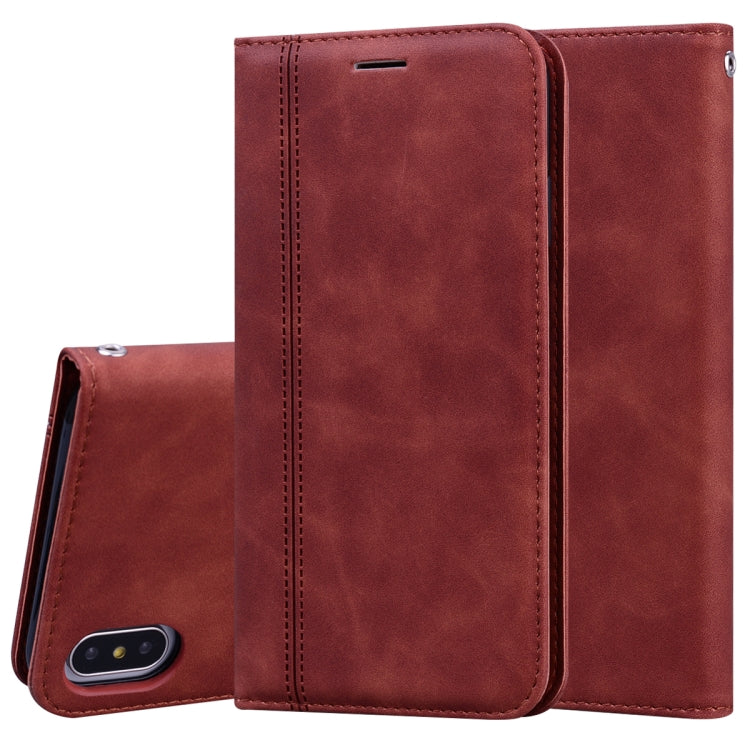 Frosted Business Magnetic Horizontal Flip PU Leather Case with Holder & Card Slot & Lanyard