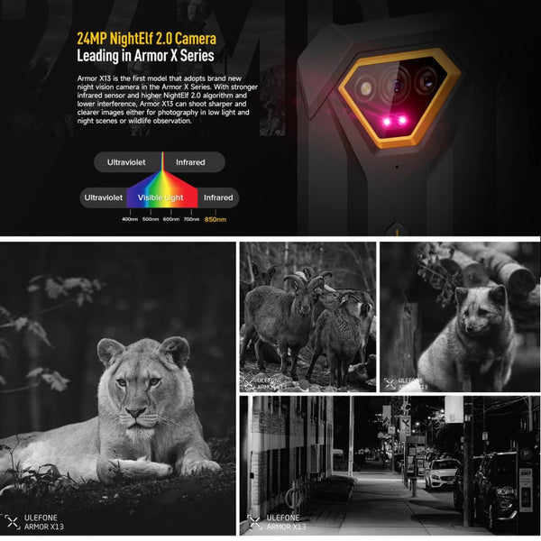 Ulefone Armor X13, IP68/IP69K Rugged Phone, 6.52 inch Android 13 MediaTek Helio G36 Octa Core, Network: 4G, NFC, OTG