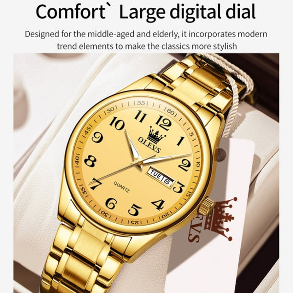 OLEVS 5567 Men Steel Strap Waterproof Quartz Watch