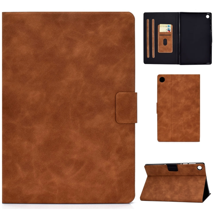 Cowhide Texture Horizontal Flip Leather Case with Holder & Card Slots & Sleep / Wake-up Function, For Huawei MatePad T8, For Huawei MediaPad T5, For Lenovo M10 Plus TB-X606F
