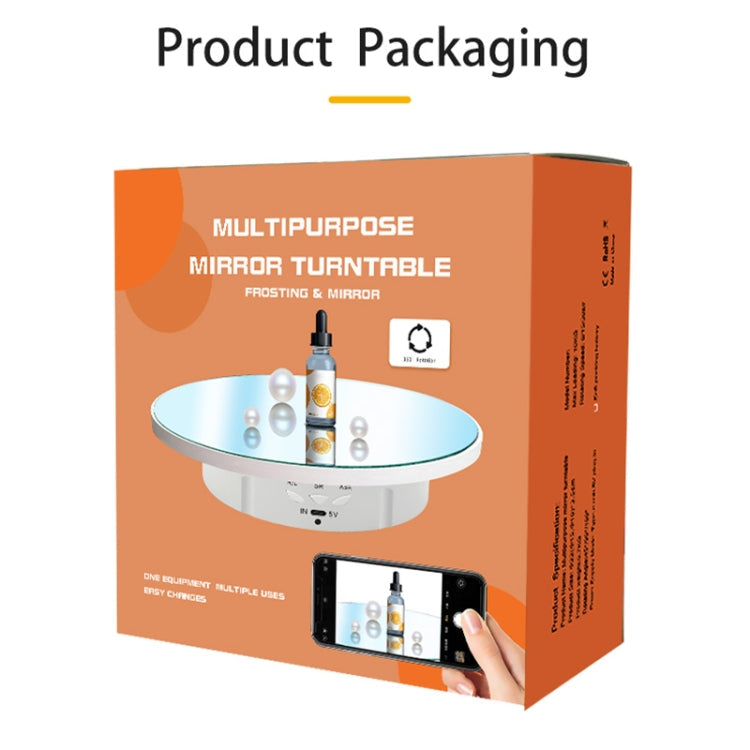 22cm Mirror Electric Rotating Display Stand Live Video Shooting Props Turntable