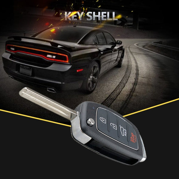 4-button Folding Car Key Shell with Metal Edge Solaris ix35 ix4 Santa For Hyundai Sonata 2014-2017 / Tucson 2016-2019 /  Santa Fe 2013-2016