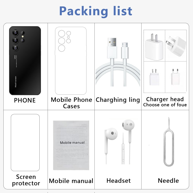 S23 Ultra / U19, 6.53 inch Screen, Face ID & Side Fingerprint Identification, Android 9.1 MTK6753 Octa Core, Network: 4G, Dual SIM, 3GB+64GB