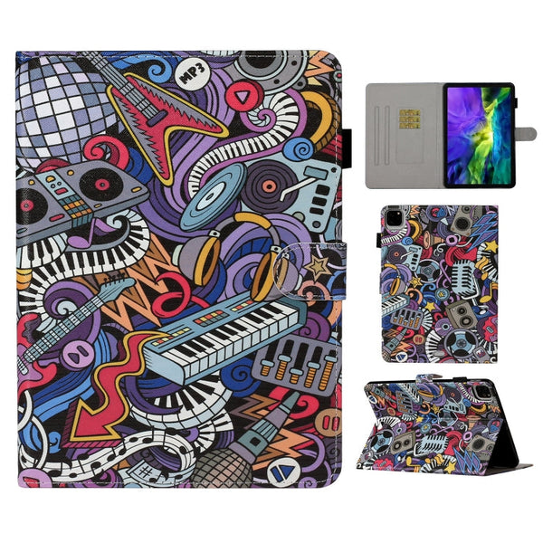 Colored Drawing Pattern Horizontal Flip PU Leather Case with Holder & Card Slot & Sleep / Wake-up Function